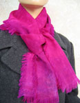 Long fringed woollen scarves